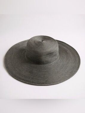 J. Crew Wide Brim Straw Hat Black